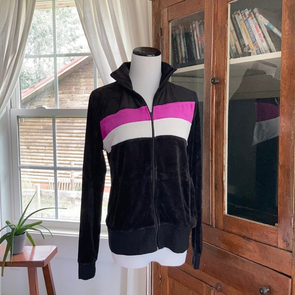 LFL Black/Purple/White Velvet Sweatshirt, Size M